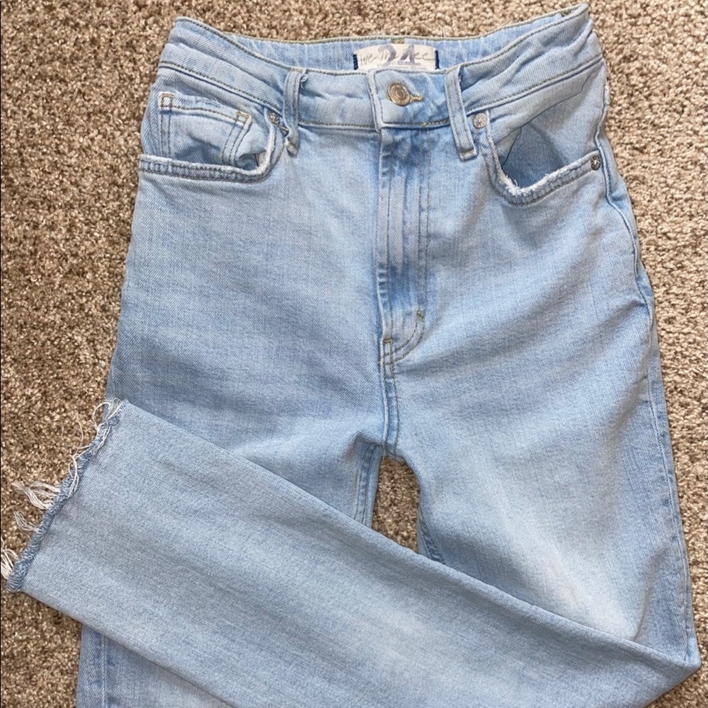 Free People high waisted light wash jeans